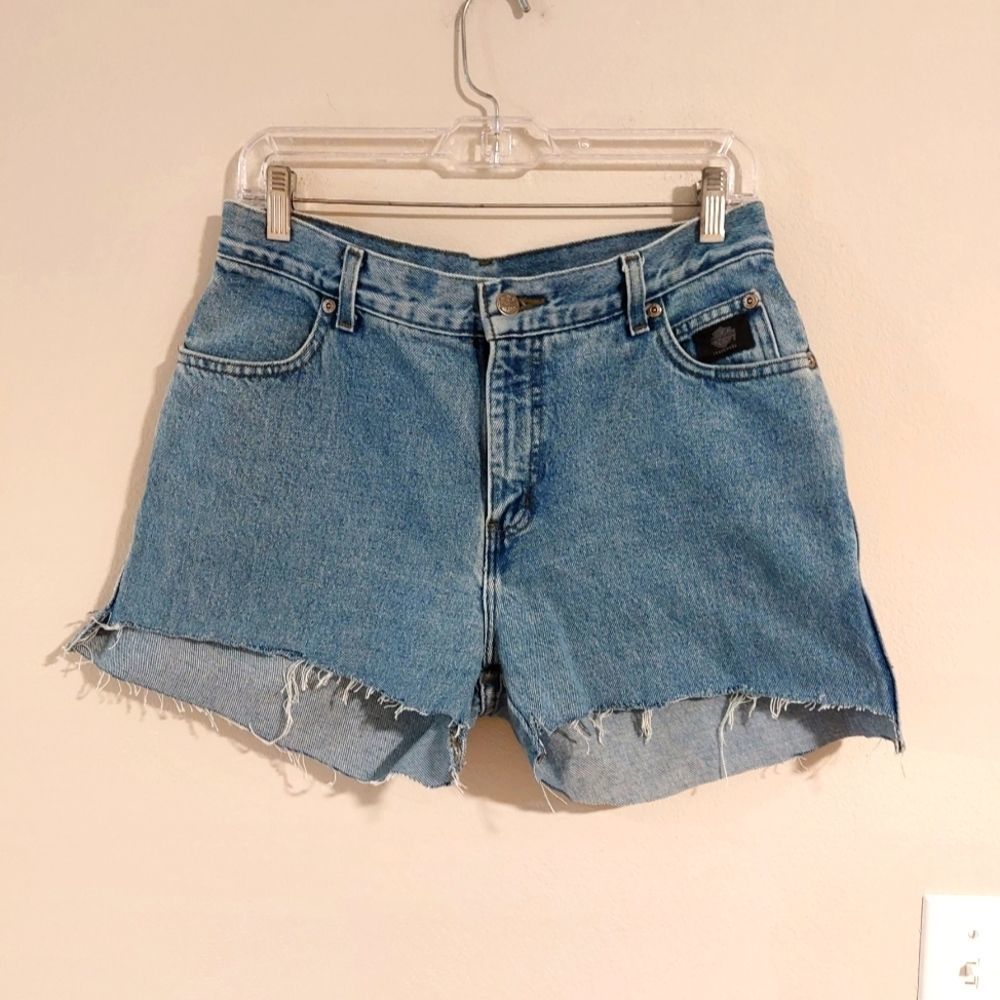 Harley Davidson vintage high waisted jean shorts 100 % cotton